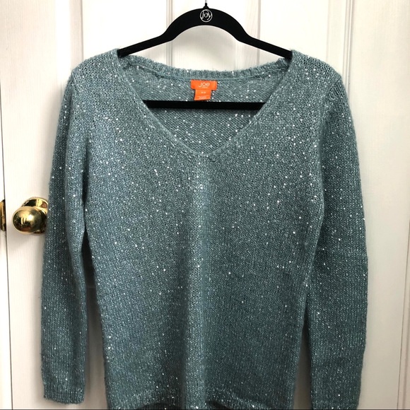Joe Fresh Mint Blue Sparkly Sweater Small - Picture 11 of 14